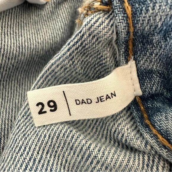 Pacsun size 29 The Dad Jean Patched Jeans 100% Cotton Button Fly High Waisted - Picture 4 of 6